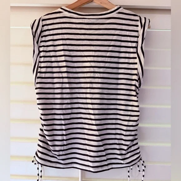 Veronica Beard Navy and White Striped Top - Picture 2 of 4